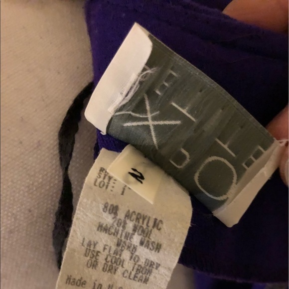 Vintage long sleeve Purple expo petite dress with shoulder pads - Picture 7 of 8